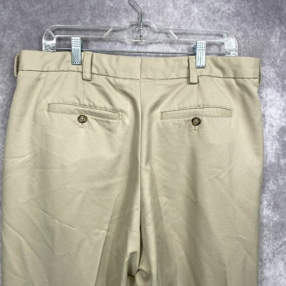 IZOD Golf Pants 36x32 Beige/Tan Fits (36x29) Performance Outdoors Pleated - Picture 4 of 9
